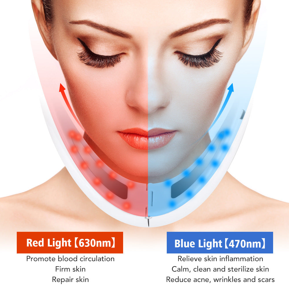 EMS Microcurrent Facial Massager – V-Face Chin Sculpting, 12 Vibration Levels, 5 Light Modes