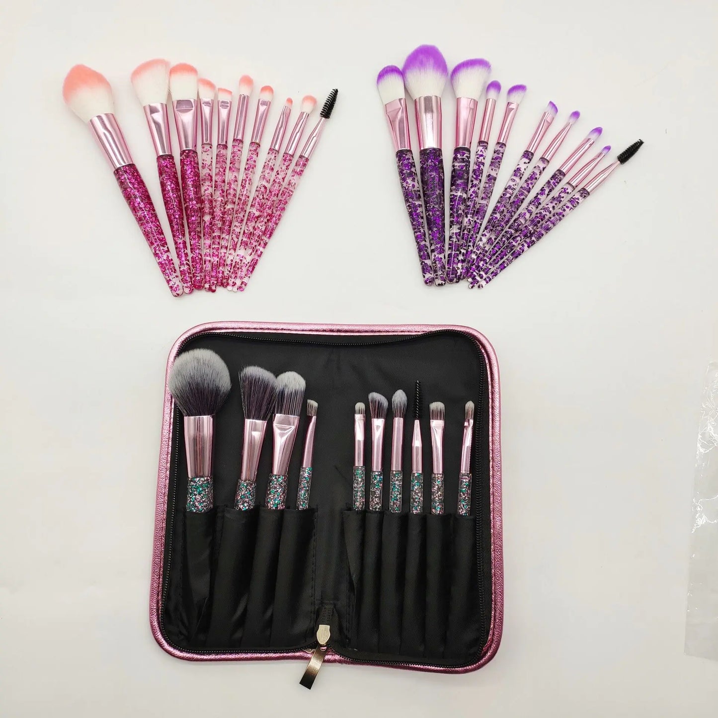 10-Piece Makeup Brush Set — Synthetic Fibers, Vibrant Colors & Travel-Ready Cases