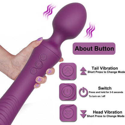 Dual-Head G-Spot Vibrator – USB Rechargeable | Red & Violet