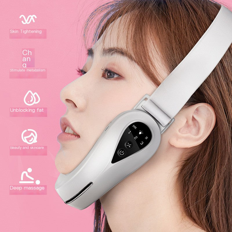 EMS Microcurrent Facial Massager – V-Face Chin Sculpting, 12 Vibration Levels, 5 Light Modes