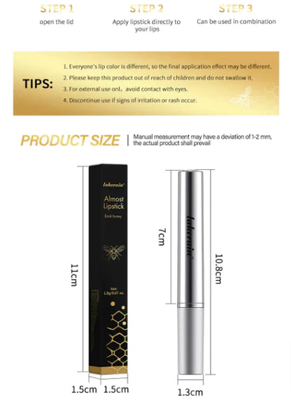 Black Honey Lipstick — Hydrating Sheer Tint for Soft, Nourished Lips