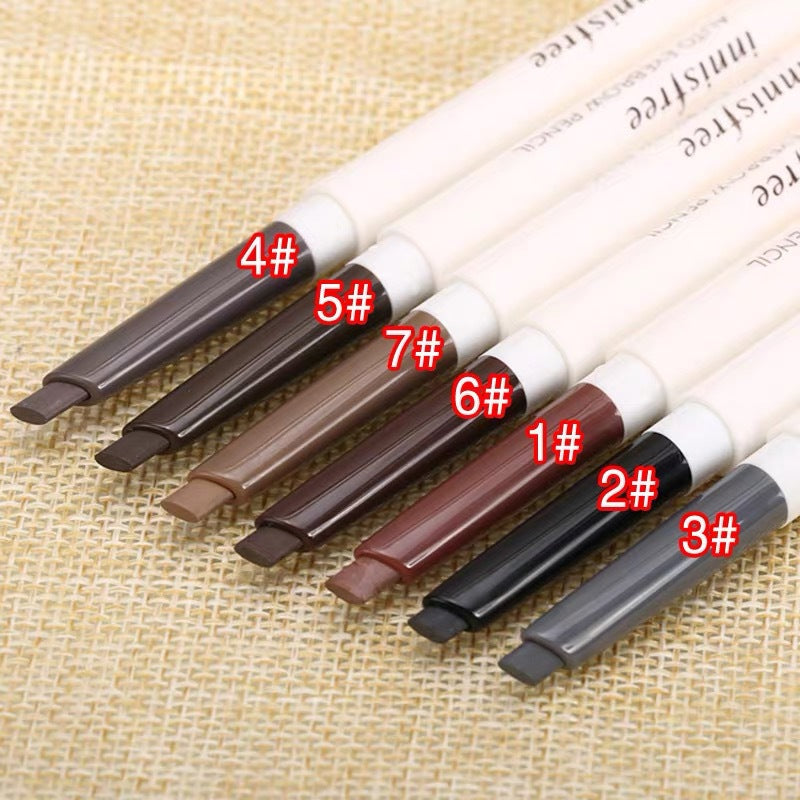 Dual-Head Automatic Eyebrow Pencil – Precision Tip & Spoolie Brush, 7 Shades