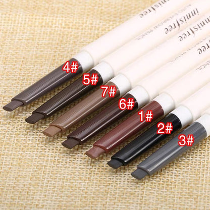 Dual-Head Automatic Eyebrow Pencil – Precision Tip & Spoolie Brush, 7 Shades