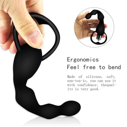 Vibrating Anal Plug with Pull Beads – Body-Safe Silicone | 4 Colours
