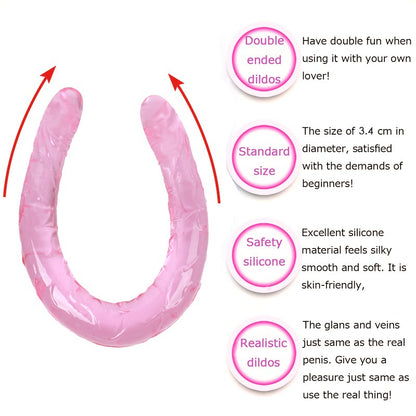 Double-Ended Silicone Dildo – Beginner Friendly | 4 Colours