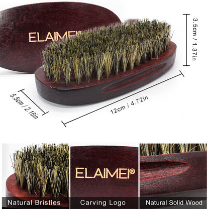 ELAIMEI 6-Piece Beard Care Kit – Comb, Boar Bristle Brush, Oil, Cream & Scissors