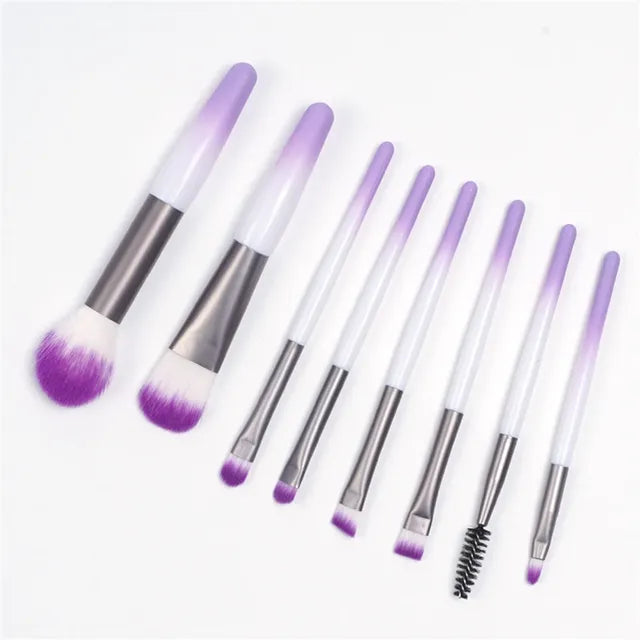 8-Piece Professional Makeup Brush Set – Soft Fluffy Brushes, 5 Colours