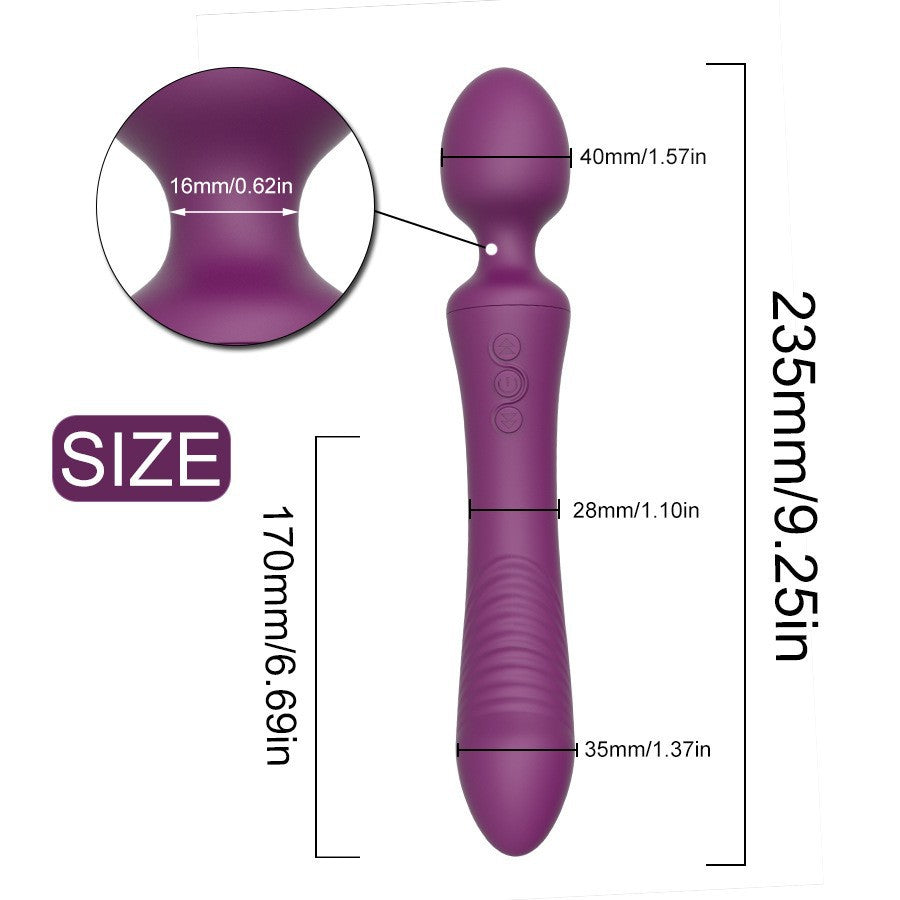 Dual-Head G-Spot Vibrator – USB Rechargeable | Red & Violet