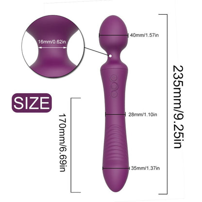 Dual-Head G-Spot Vibrator – USB Rechargeable | Red & Violet