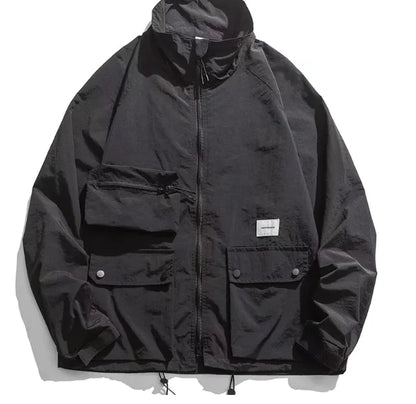 Men's Loose Fit Hunting Jacket — Cotton Lapel Tactical Outdoor Coat | Army Green & Black