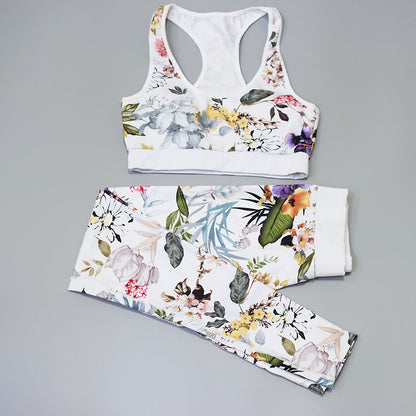 Women's Floral Yoga Set – Sports Bra & Leggings