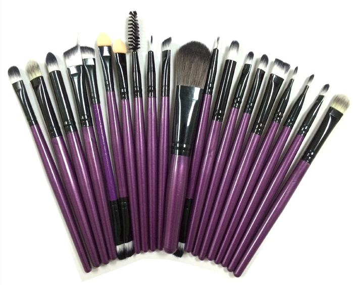 20-Piece Professional Eye Makeup Brush Set – Soft Nylon Bristles, Rose Gold & Black