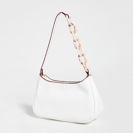 Crocodile Print Acrylic Chain Bag – PU Leather Shoulder Bag, 4 Colours