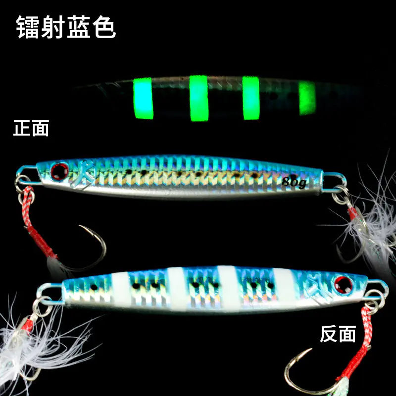 Laser Fishing Lures — Deep Sea Jigging Bait | Blue, Purple, Gold & Red/Silver | 25g–180g