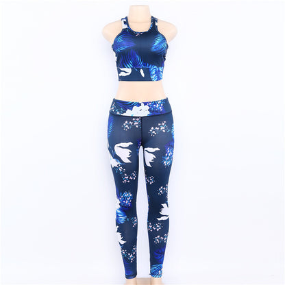 Women's Floral Yoga Set – Sports Bra & Leggings
