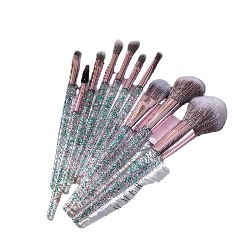 10-Piece Makeup Brush Set — Synthetic Fibers, Vibrant Colors & Travel-Ready Cases