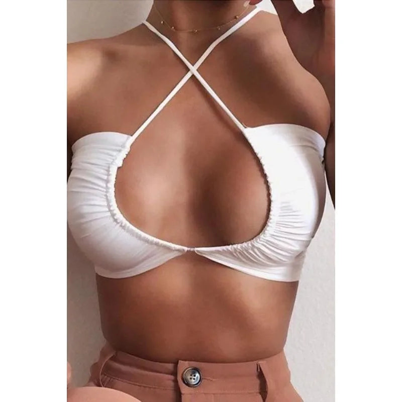 Women’s Cross-Strap Cut-Out Crop Top