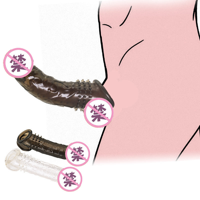 Men's TPE Penis Sleeve Extender – Thickening & Lengthening | Black & Transparent