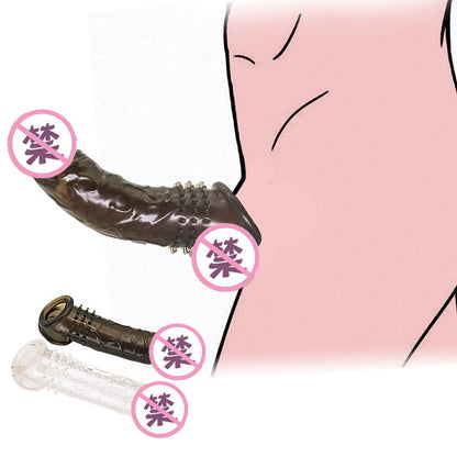 Men's TPE Penis Sleeve Extender – Thickening & Lengthening | Black & Transparent