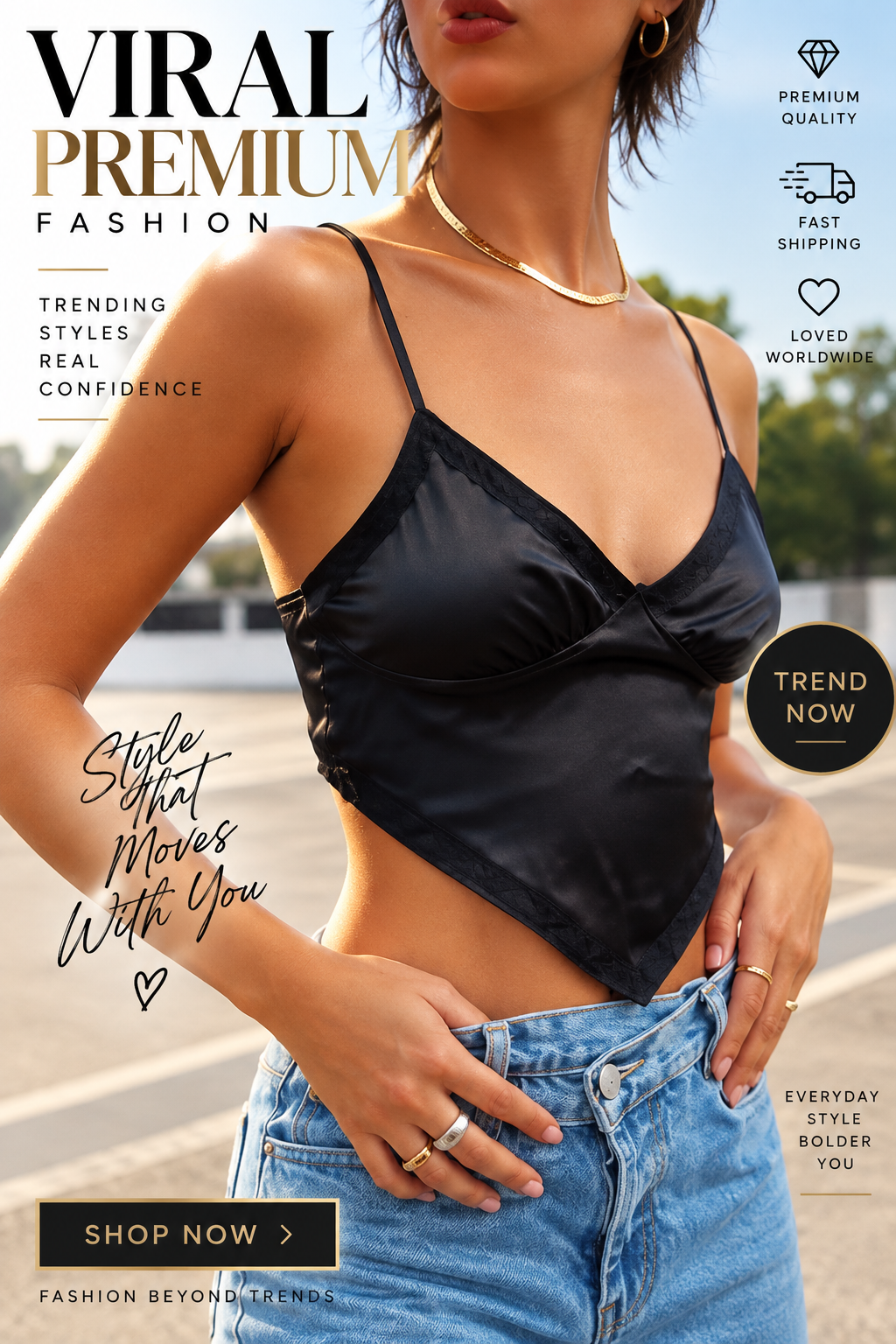 Women’s V-Neck Lace-Trim Cami Top