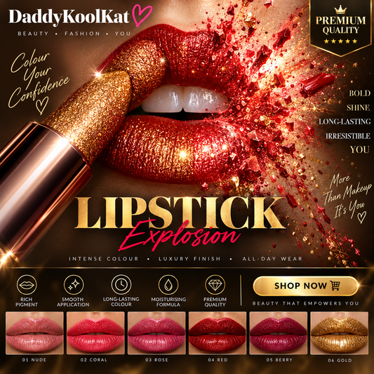 Glitter Shimmer Lipstick – Iridescent Lip Colour, 8 Shades