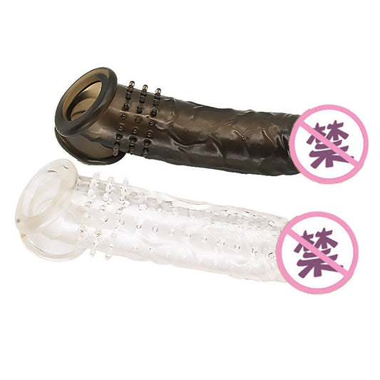 Men's TPE Penis Sleeve Extender – Thickening & Lengthening | Black & Transparent