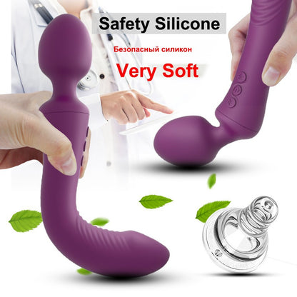 Dual-Head G-Spot Vibrator – USB Rechargeable | Red & Violet