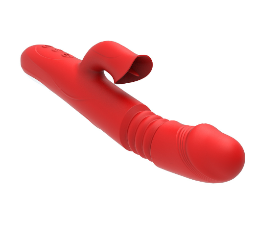 Rabbit Vibrator with Telescopic Rotation & Heating – Medical Silicone | Pink & Red