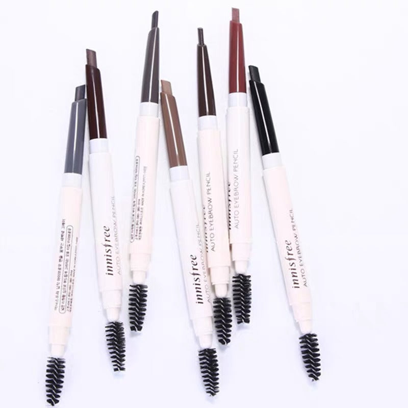 Dual-Head Automatic Eyebrow Pencil – Precision Tip & Spoolie Brush, 7 Shades