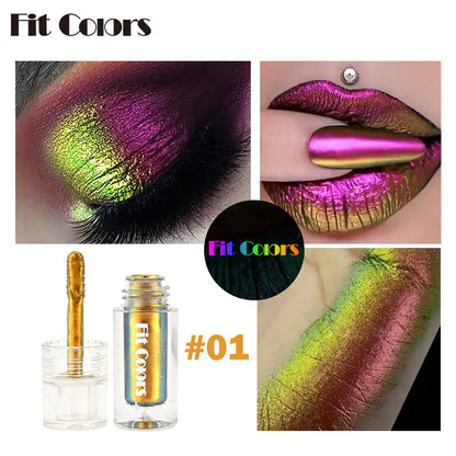 Aurora ChromaShift Multi-Chrome Eyeshadow Pigments — Liquid Colour-Shifting Eye Pigment | 6 Shades