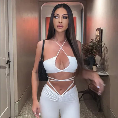 Women’s Cross-Strap Cut-Out Crop Top