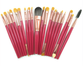 20-Piece Professional Eye Makeup Brush Set – Soft Nylon Bristles, Rose Gold & Black