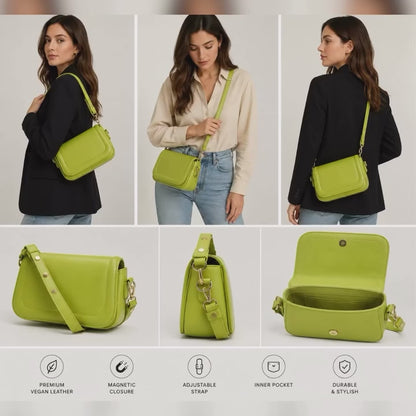 Women’s PU Leather Shoulder Bag – Structured Square Style