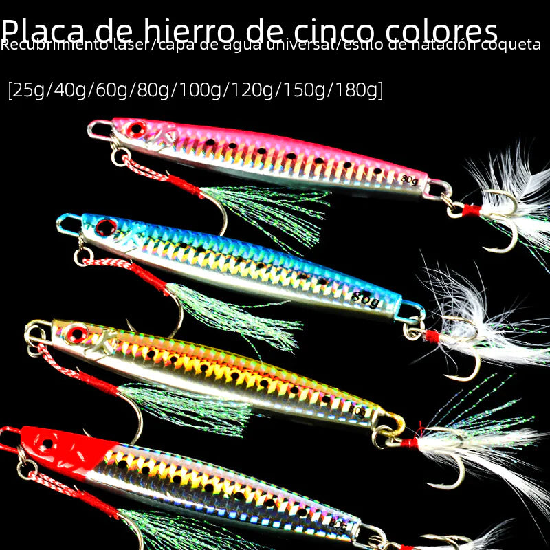 Laser Fishing Lures — Deep Sea Jigging Bait | Blue, Purple, Gold & Red/Silver | 25g–180g